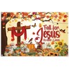 Leowefowa Thanksgiving Banner Polyester 10x8ft Fall for Jesus He Never