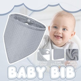 Baby Gift Boy Girl Newborn Gift Set Baby Gifts 3 Pieces Gifts for Birth with Cuddly Cloth Rabbit and Teether Wooden and Bib Baby for Newborn Baby Shower Things (Grey)