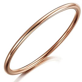 Bangle Real 18k Rose Gold Filled Solid Girls Childs Cuff Bracelet Size 50mm