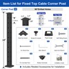 BLIKA 36" Cable Railing Corner Post(Post 35"x2"x2"), Flat Top Surface