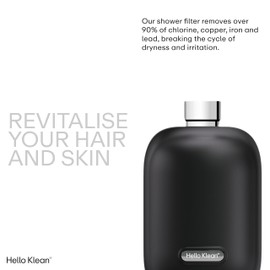 Hello Klean Shower Filter in Black - Filter Unwanted Metals, Chlorine & Impurities Found in Shower Water - Improves Quality of Skin & Hair - Quick Easy Install for in-Line & Electric Shower