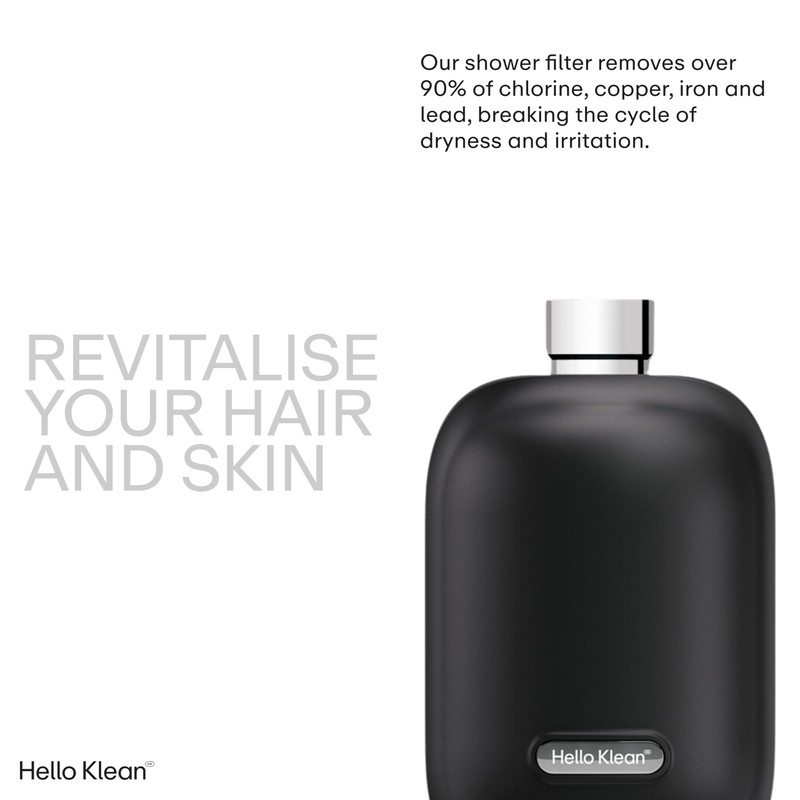 Hello Klean Shower Filter in Black - Filter Unwanted Metals,