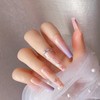 24Pcs Glossy Purple Press on Nails Square Long Full Cover