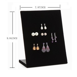 Yihiro Velour Tone Necklace Stand Accessories Jewelry Display Display Storage Stand (Black)