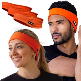 Winter Fleece Ear Warmers Muffs Headband for Men and Women - Unisex earmuffs - Gear for Cold Weather – Perfect Head Bands for Ski, Cycling, and Running (Orange, Pack of 1)