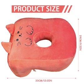 CavspkArt Office Nap Pillow Memory Cotton, Cute Pink Pillow with Ear Hole, Soft Nap Pillow, Ear Pillow for Side Sleepers for Ladies, Girls, Kids (Pink Cat)