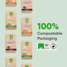 Green Llama Eco-Friendly Cleaning Tablet Variety Pack - Multi-Surface, Glass & Bathroom Cleaner Refills, Compostable, Plant-Based, Family & Pet Safe - Sample Pack with 6 Tablets