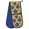 Double Oven Gloves - Organic Cotton - Artistic Blue Flowers