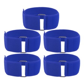 Tissting 3 Legged Race Band, Pack of 5 3 Legged Race Bands, Three-Legged Race Durable Solid Elastic Tie Rope Colourful for Adults Birthday Carnival Party Field Day Outdoors (2#) (Blue)