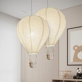 2PCS fabric Hot air balloon lampshade decorations hanging 14inch pendant light shade Gifts for kids Nursery kids living room chandelier new born baby room decor party decoration