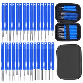 Runyu® 30 Piece Pin Tool Car Set, Pin Tool Car Removal Tool Plug Car Release Tool with Tool Bag, Terminal Removal Tool Set for Car (Blue)
