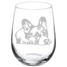 MIP Wine Glass Goblet Corgi Puppy (17 oz Stemless)