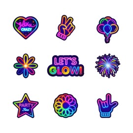 9Pcs Glow Honeycomb Centerpieces for Glow Party Decorations,Honeycomb Table Toppers, Glow Neon Party Decorations Baby Shower Wedding Party Neon Centerpieces for Tables