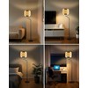 Lightdot 70IN Black Floor Lamp Dimmable Linen Shade LED Floor