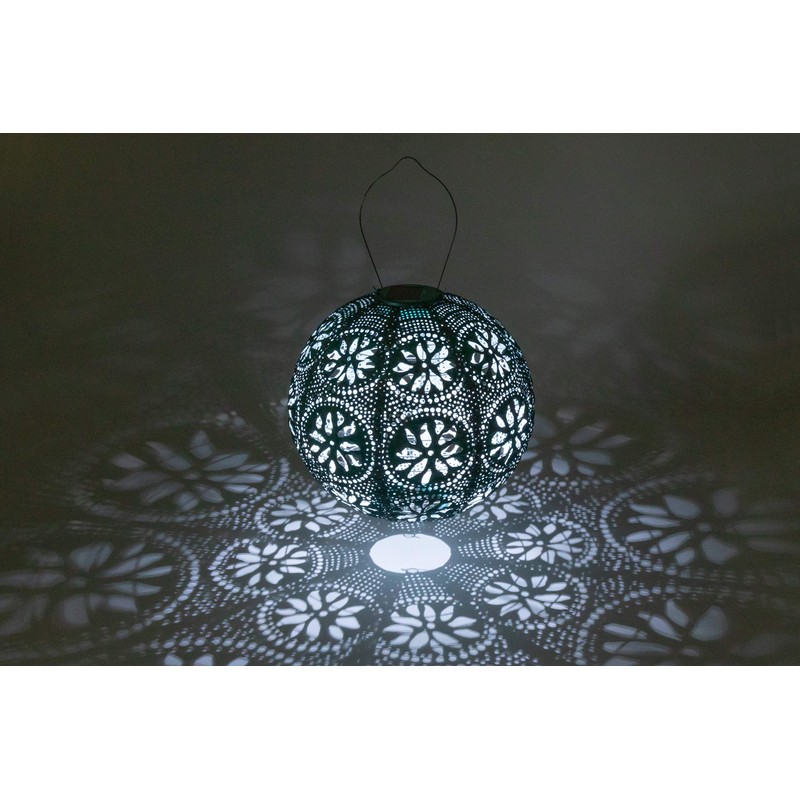 Allsop 32302 Stella Boho Solar Lantern, Mineral Green