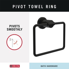 Delta Nicoli (4-Pack) Bathroom Set Matte Black 18" Towel Rack, Toilet Paper Holder, Hand Towel Holder, Towel Hook| Bathroom Accessory Set Towel Holder 4-Piece Hardware Set NIC64-MB