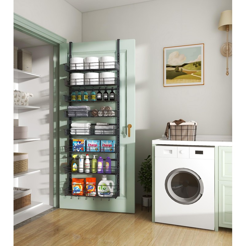 Mefirt Over The Door Pantry Organizer, Wall Mount Spice Rack,