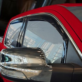 Voron Glass in-Channel Extra Durable Rain Guards for Trucks Dodge RAM 1500 2019-2026 Crew Cab, Window Deflectors, Vent Window Visors, 4 Pieces - 220159