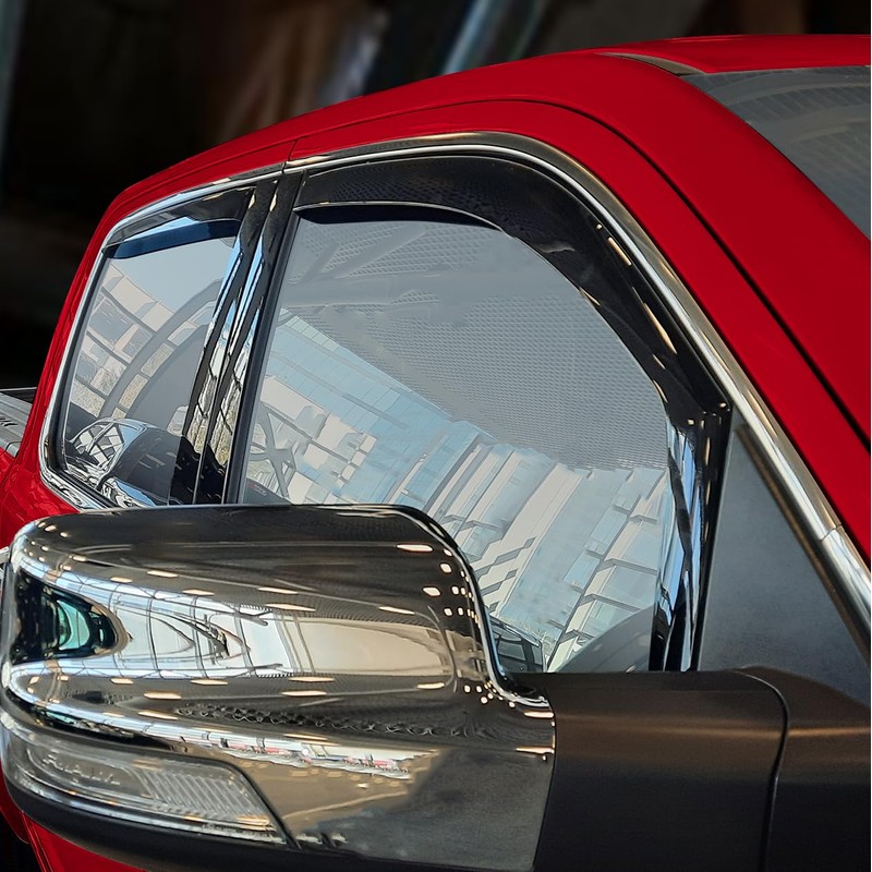 Voron Glass in-Channel Extra Durable Rain Guards for Trucks Dodge