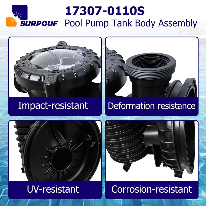 SURPOUF 17307-0110S Pool Pump Tank Body Assembly Compatible with Pentair