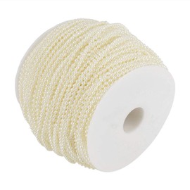 100 m Roll Imitation Pearl, Beads Garland String DIY Wedding Wire Decoration 2.5 mm White (Beige)