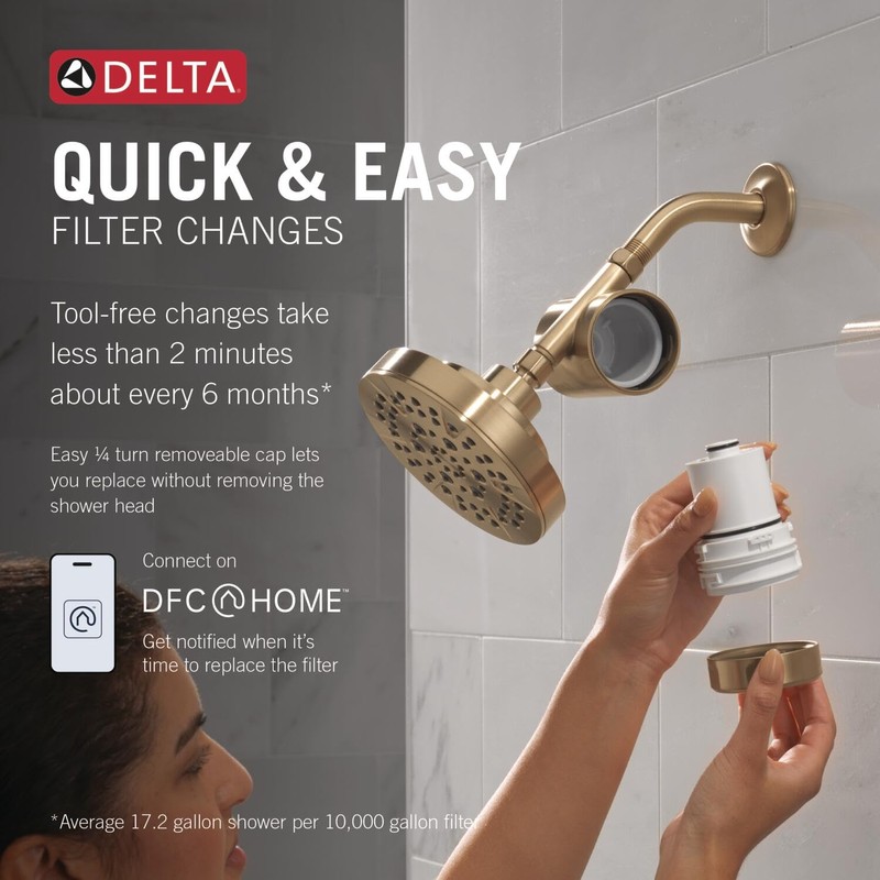 Delta Faucet Clarifi Standard Shower Filter Attachment with Filter, Shower