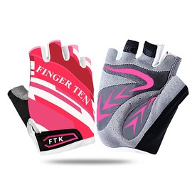 Kids Junior Cycling Gloves Fingerless Outdoor Sport Road Mountain Bike, Fit Boy Girl Youth Age 2-10, Gel Padding Bicycle Half Finger Pair S M L XL (Pink, XL)
