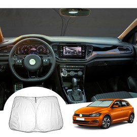 GAFAT Compatible with VW Polo MK6 AW GTI 2018-2024 2025 Sun Protection Front Windscreen Inside, Polo MK6 Windscreen Parasol Sun Visor, Cooling, UV Protection, Polo MK6 Accessories