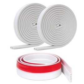 YOUSHARES Silicone Seal Strip and 39 Feet Long Weather Stripping Seal Strip for Doors/Windows, Silicone Sealing Tape for Door Draft Stopper Adhesive Tape Doors Windows and Shower Glass Gaps (White)