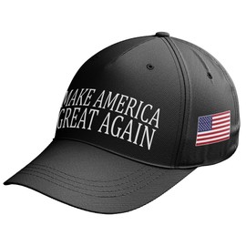 Purple Print House Make America Great Again Baseball Cap Unisex MAGA USA President Trump Men Women Hat, One Size, Black