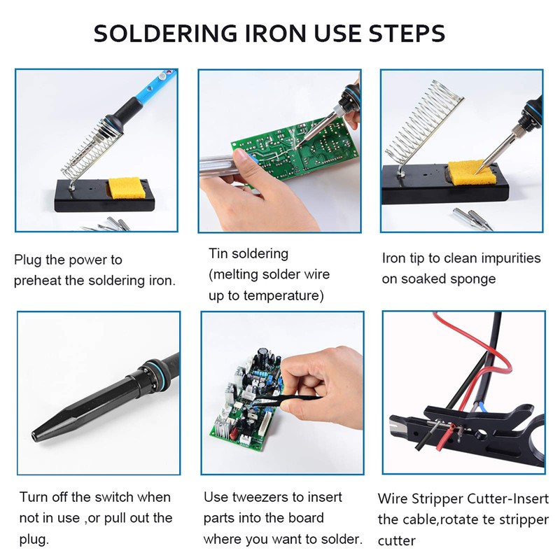 Soldering Iron, Soldering Iron Kit Electronics, 60W Adjustable Temperature Welding