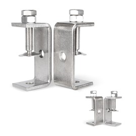 AKOLAFE Pack of 4 C Clamp 65 mm Screw Clamp 304 Stainless Steel C Clamps Roubste Carrier Clamp Silver Table Clamp 37-62 mm Screw Clamp for Woodworking, Welding, Carpentry