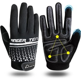 Fitness Gloves Men's Full Finger Women's Training Gloves Strength Sports Fitness Gloves Wrist Protection Non-Slip Sports Gloves for Bodybuilding Gym Strength Training (Black, S)