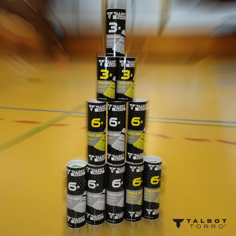 Talbot-Torro Tech 350, Nylon Shuttlecocks, Tube of 6 pcs.