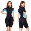 Lemorecn Wetsuits Womens Front Zip Neoprene 3mm Shorty Diving Suit(CA3046-3XL)