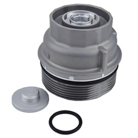Engine Oil Filter Cap Assembly 15620-31060 for Toyota, Lexus, Scion Vehicles - 2005-2021 - Avalon, Camry, Highlander, RAV4, Sienna, Venza 1562031060 15643-31050 Aluminum Oil Filter Housing Cap