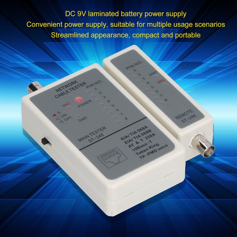 248 Cable Tester Automatic Scanning RJ45 RJ12 RJ11 Network Wires