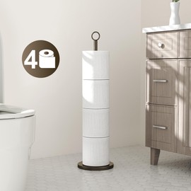 Toilet Paper Holder Stand(with Reserve Function), Free-Standing Spare Rolls Storage Holder, Stainless Steel