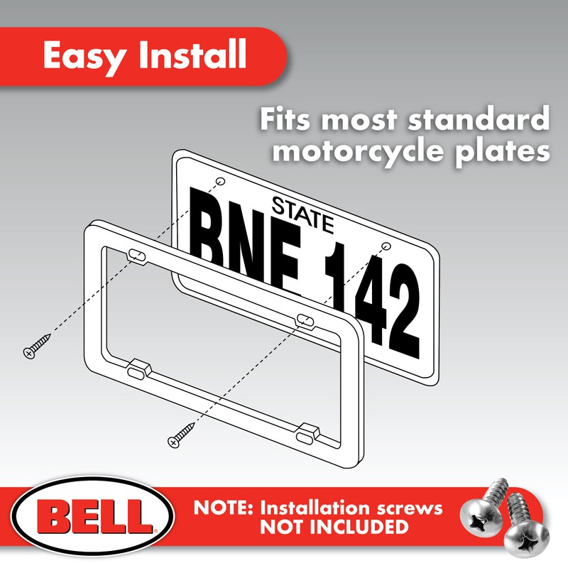 Bell Automotive 22-1-46497-8 Universal Motorcycle Chain License Plate Frame