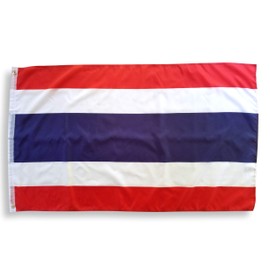 High Supply 3x5 Thailand Flag with Double Stitched Edges, 100% Polyester Fabric, and Two Brass Grommets, Thai Flag 3x5 Foot Flag of Thailand