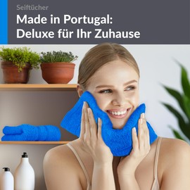 Lashuma Baby Washcloth 30 x 30 cm, London Set of 2 Boys Flannels Caribbean Blue, Fluffy Cotton, Ideal for Baby and Children