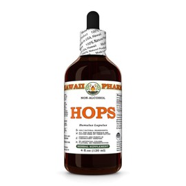 Hawaii Pharm Hops Alcohol-Free Extract, Glycerite for Restful Sleep and Calm, Supports Digestive Comfort, Promotes Relaxation, Encourages Kidney Function - 4 fl.oz