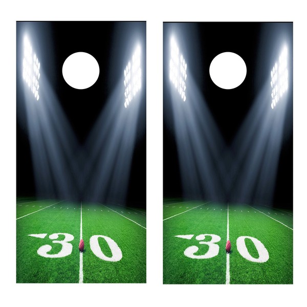 30 Yard Football line Cornhole Decal WRAP Set (Laminated)