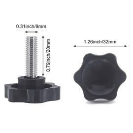Thumb Screw, Star Screw, M8 Wing Screw, Thread Clamping Knob, Knurled Knob, Star Head Screw, M8 Star Grip Screw, Star Grip Screws, Star Head Clamping Knob, for Mechanical Engineering, Furniture, Pack