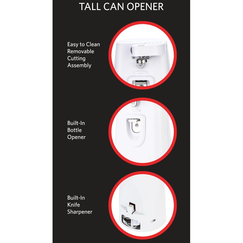 EUROSTAR EC600W Tall Can Opener, White