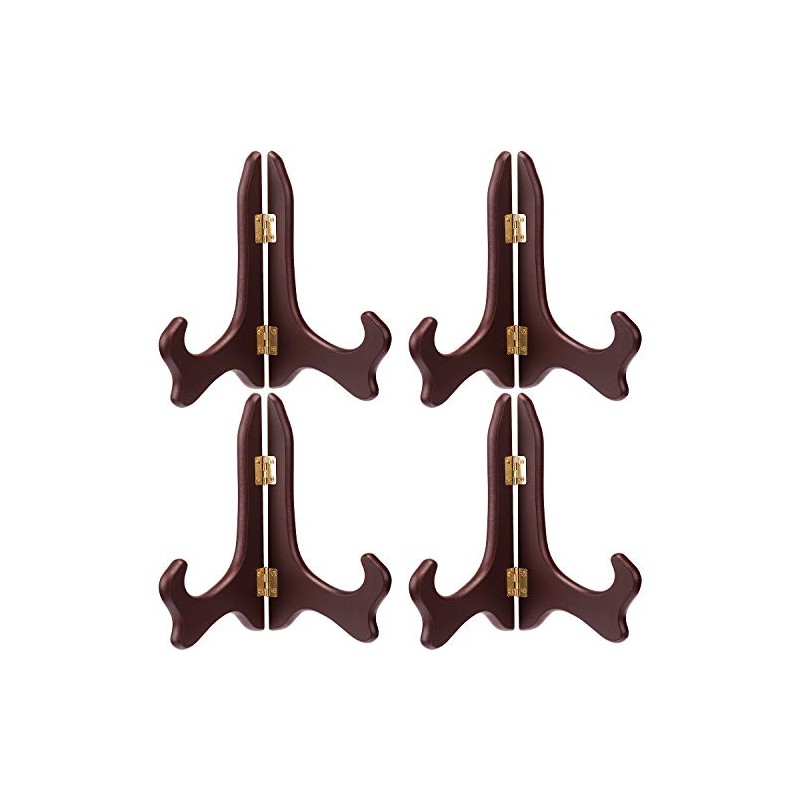 Tatuo 4 Packs 5 Inch Wooden Display Stand Decorative Plate