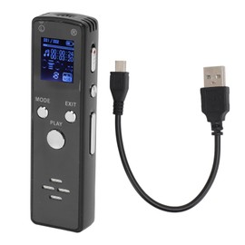 Digital Voice Recorder Noise Reduction 220mAh MP3 Player Recorder Portable Zinc Alloy Sound Recording Device for Meetings Lectures 64GB