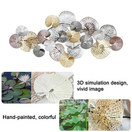 Brogana 3D Lotus Leaf Wall Decor, Hand Painted, Nautical Coastal Outdoor Wall Decor, Flower Art Decoration for Living Room, Bedroom, Kitchen, Bathroom