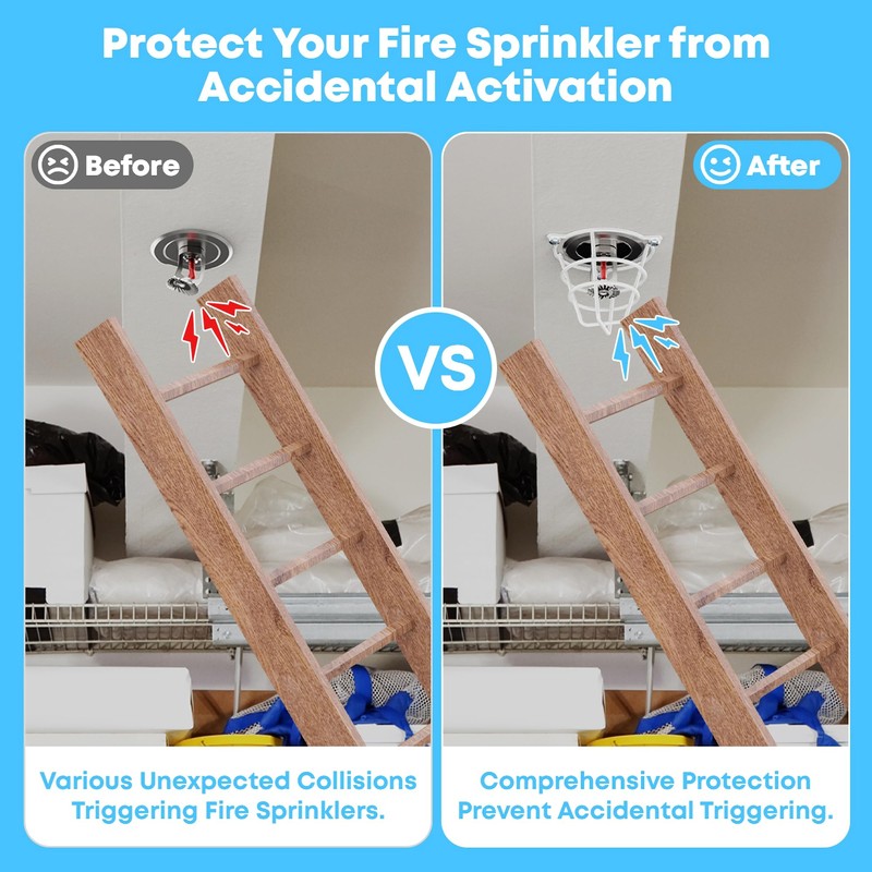 2 Pcs Fire Sprinkler Head Protector,Fire Sprinkler Head Covers Ceiling