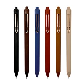 allydrew allydrew Retractable Black Ink Gel Pens, 0.5mm Fine Point, Stationery Supplies for Home Office School (Set of 6), Bold